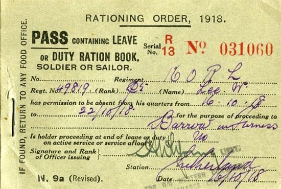 Rationing Order